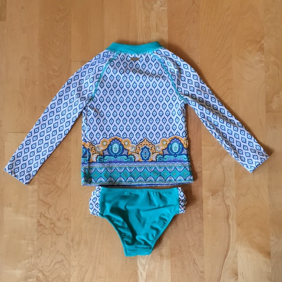 CABANA LIFE | Jewel Scarf 2-Piece Girls Rashguard Swimsuit - Picture 9 of 16